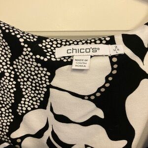 Chico's Black and White Floral Top